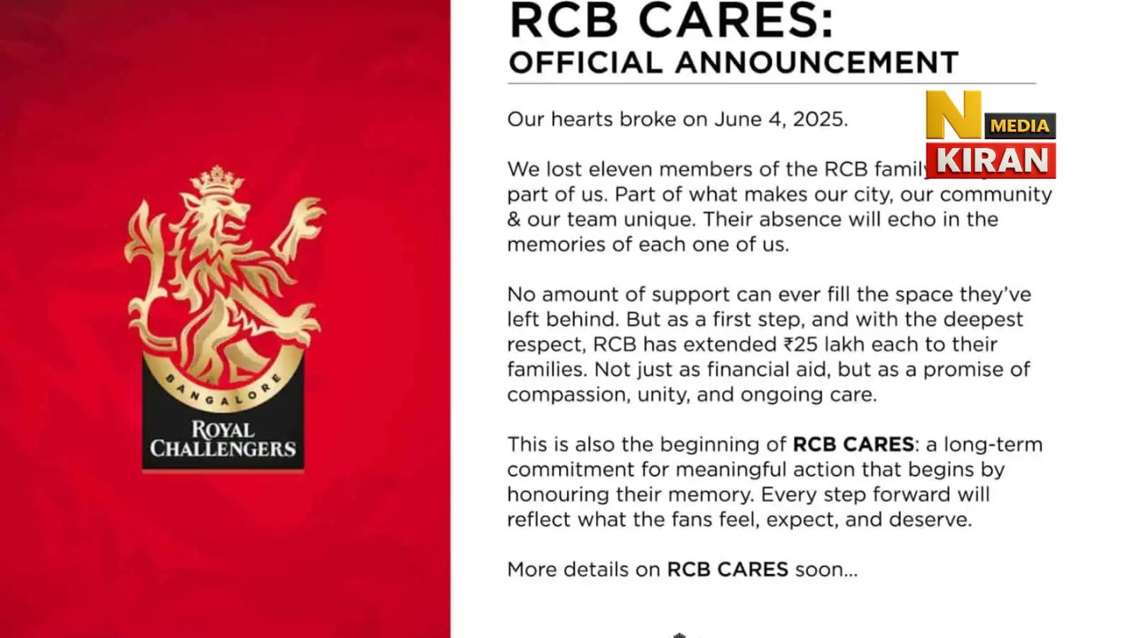 RCB Cares: टीम ने खोए सदस्यों के परिवारों को दी 25 लाख की मदद RCB Cares
