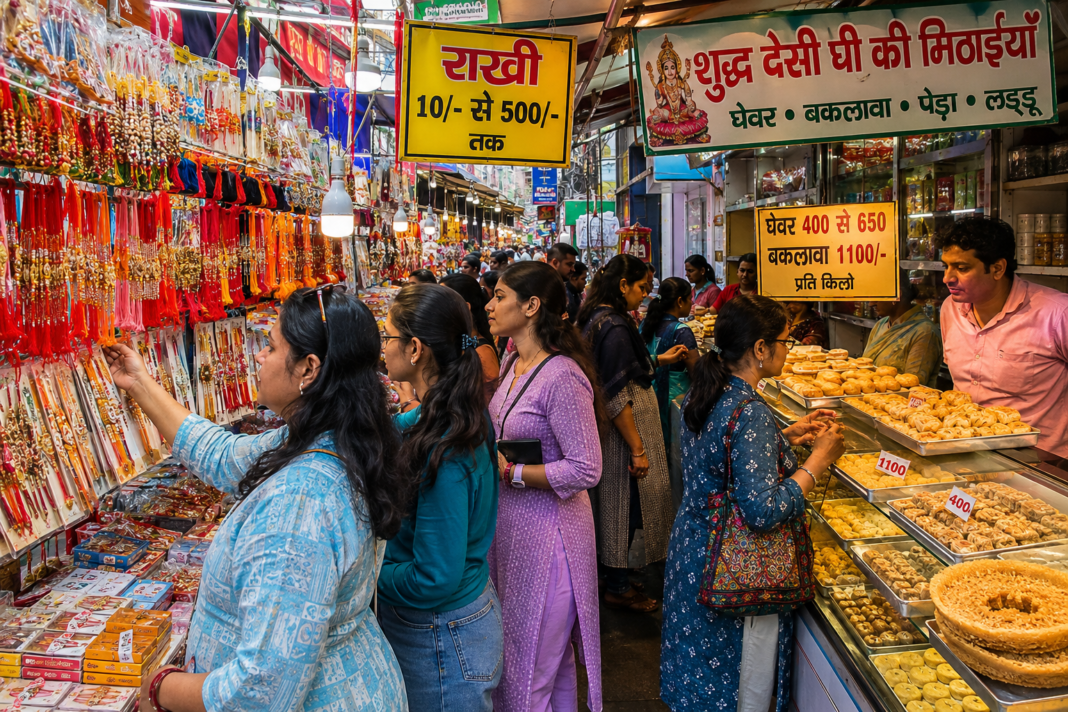 राखियों की खनक और मिठाइयों की महक से गुलजार हुआ शिमला, रुद्राक्ष-मोरपंख वाली राखियों की बढ़ी मांग राखियों की खनक और मिठाइयों की महक से गुलजार हुआ शिमला, रुद्राक्ष-मोरपंख वाली राखियों की बढ़ी मांग
