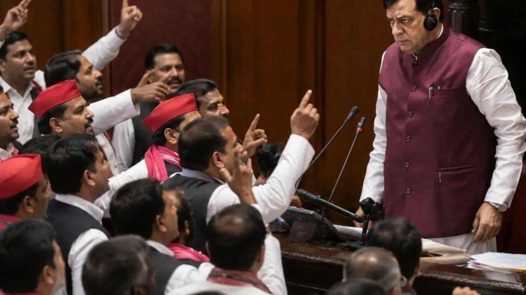 UP Politics: राम मंदिर चढ़ावा विवाद पर बेकाबू हुआ सदन, सपा विधायक पर भड़के स्पीकर, सदस्यता पर लटकी तलवार UP Politics: राम मंदिर चढ़ावा विवाद पर बेकाबू हुआ सदन, सपा विधायक पर भड़के स्पीकर, सदस्यता पर लटकी तलवार