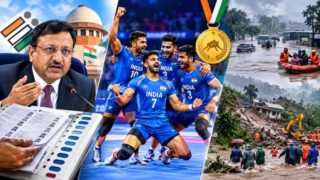 26 September 2026 Current Affairs: SIR पर EC का बड़ा बयान, भारत ने जीता कबड्डी गोल्ड, कई राज्यों में आपदाओं ने मचाई तबाही 26 September 2026 Current Affairs