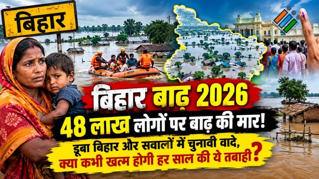 Bihar Flood 2026: 48 लाख लोगों पर बाढ़ की मार! डूबा बिहार और सवालों में चुनावी वादे, क्या कभी खत्म होगी हर साल की ये तबाही? Bihar Flood 2026