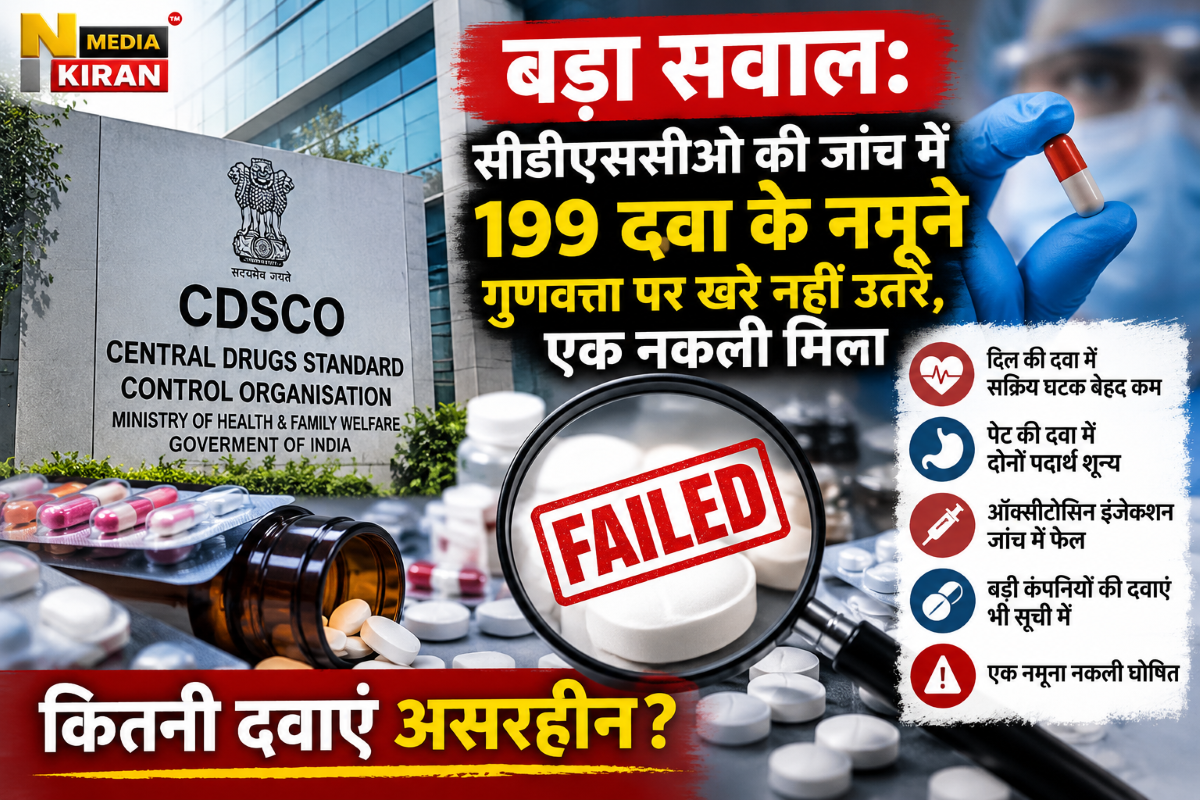 CDSCO Drug Alert: 199 दवा नमूने फेल, एक नकली; दिल और पेट की दवाओं में मिली बड़ी गड़बड़ी