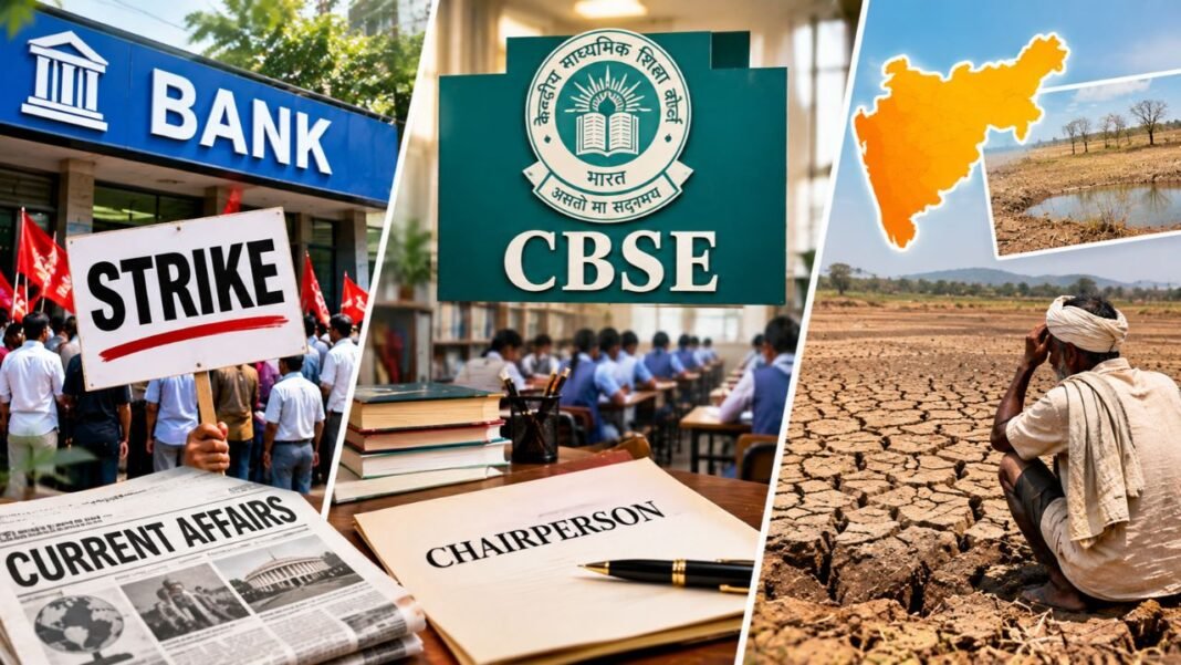 Current Affairs 28 September 2026: बैंक हड़ताल टली, CBSE को नए अध्यक्ष, महाराष्ट्र के 265 तालुका सूखाग्रस्त Current Affairs 28 September 2026