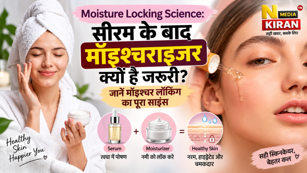 Moisture Locking Science: सीरम के बाद मॉइश्चराइजर क्यों है जरूरी? जानें मॉइश्चर लॉकिंग का पूरा साइंस Moisture Locking Science: सीरम के बाद मॉइश्चराइजर क्यों है जरूरी? जानें मॉइश्चर लॉकिंग का पूरा साइंस