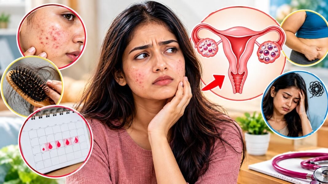 अनियमित पीरियड्स के साथ मुंहासे और बाल झड़ना, कहीं PCOS का संकेत तो नहीं PCOS