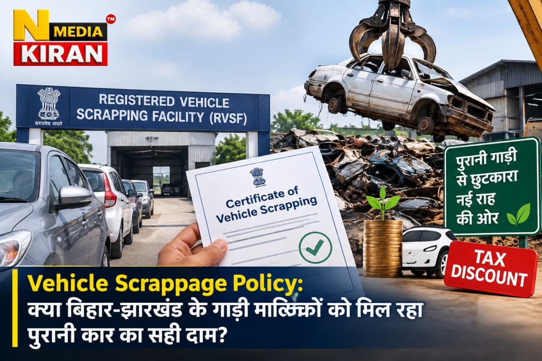 Vehicle Scrappage Policy: क्या बिहार-झारखंड के गाड़ी मालिकों को मिल रहा पुरानी कार का सही दाम? Vehicle Scrappage Policy: क्या बिहार-झारखंड के गाड़ी मालिकों को मिल रहा पुरानी कार का सही दाम?