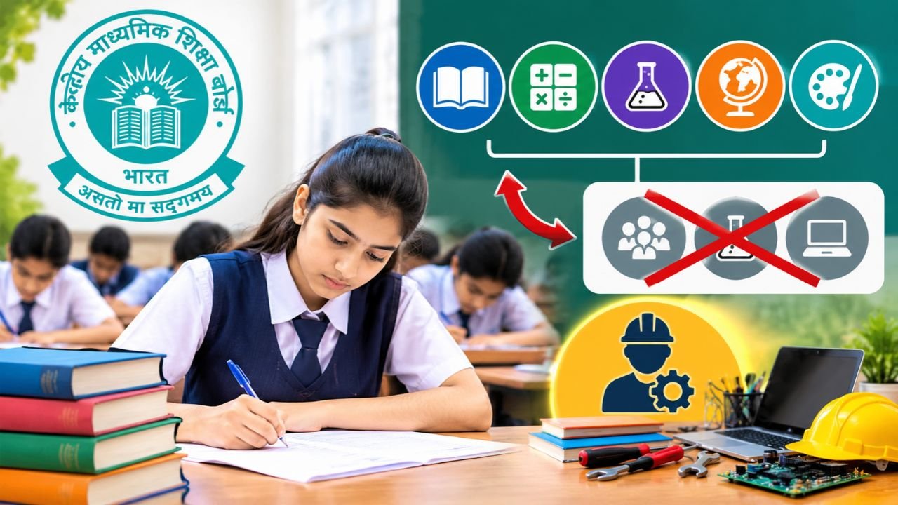 CBSE Class 10 Exam 2028: बोर्ड परीक्षा अब 5 विषयों की, 3 विषय हटाए गए; स्किल एजुकेशन अनिवार्य