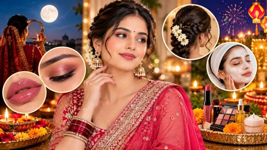 Festive Beauty Trends 2026: करवाचौथ और दिवाली पर ग्लैमरस लुक के लिए ट्राई करें ये 5 ब्यूटी ट्रेंड्स Festive Beauty Trends 2026