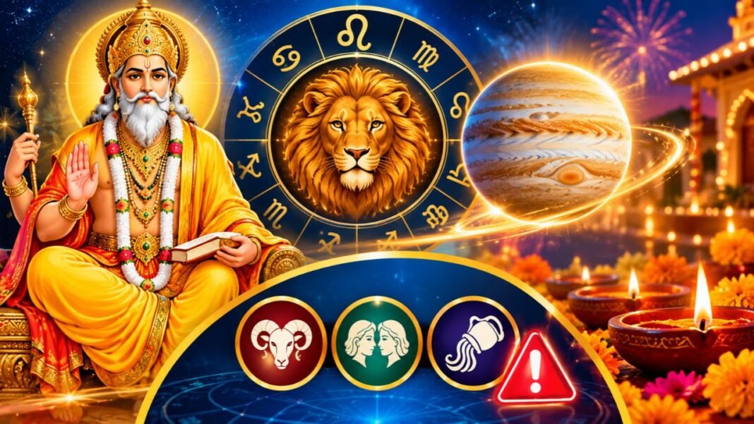 Guru Gochar 2026: दिवाली से पहले बृहस्पति सिंह राशि में प्रवेश, इन 3 राशियों को सतर्क रहने की जरूरत Guru Gochar 2026