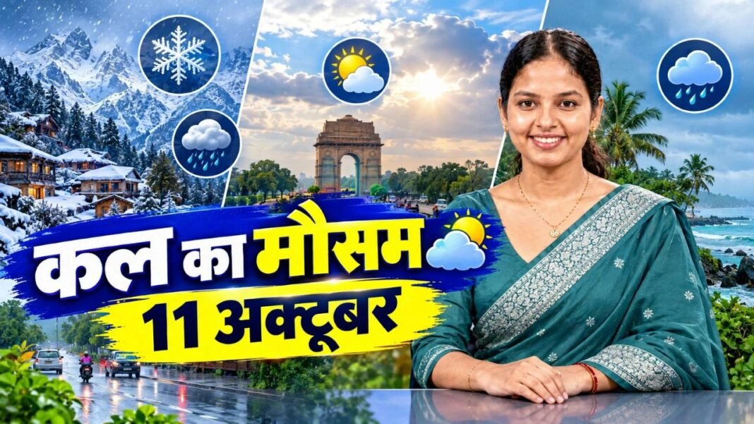 Kal Ka Mausam 11 October: 21 राज्यों में भारी बारिश और आंधी का अलर्ट, 75 किमी प्रति घंटे की रफ्तार से चल सकती हैं हवाएं Kal Ka Mausam 11 October