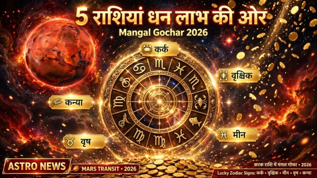 Mangal Gochar 2026: कर्क राशि में अगले 37 दिन मंगल का प्रभाव, 12 नवंबर तक ये 5 राशियां धन लाभ की ओर Mangal Gochar 2026